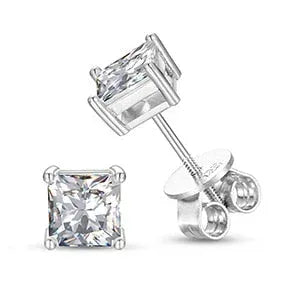 1CT VVS Princess Cut 925 Sterling Silver Stud Earrings - CaratixJewelry